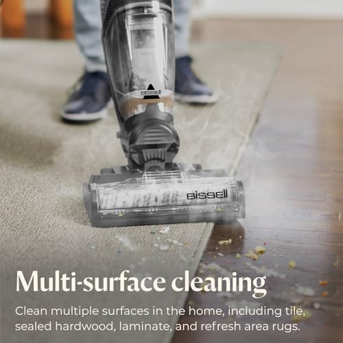 Bissell CrossWave HydroSteam Deluxe Steam Mop, 3-in-1 Wet Dry Vacuum Mop with Steam Function, Hard Floor Cleaner Machine with Sanitize Formula, Green, 3515G