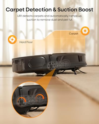 uninell Robot Vacuum and Mop Combo: 5000Pa Strong Suction for Pet Hair on Hard Floor & Carpet, 180 Mins Long Runtime, Self-Charging, Works with Alexa for Effortless Schedule Clean