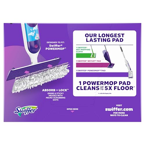 Swiffer PowerMop Multi-Surface Mopping Pad Refills for Floor Cleaning, 5 count