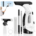 ZRHI Window Vacuum Squeegee Cordless with Extendable Pole 31-40", 2000Pa Electric Window Cleaner with 2200mAh and 150ml Dirty Water Tank, Long Handle Shower Squeegee for Glass Door, Windows (White)