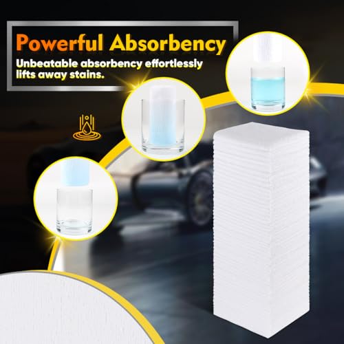 HOMEXCEL White Microfiber Cleaning Cloths 100 Pack, Reusable Cleaning Rags Shop Towels - Bulk Multipurpose Microfiber Towels, Lint Free Cleaning Towels for Car, House & Kitchen, 11.5 x 11.5 inch