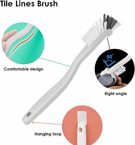 JIANYI Kitchen Scrub Brush, Angle Cleaning Brush, Right Angle Scrub Brushs for Sink Household Dish Pot Pan Edge Corners, Upgraded Stiff Brushes for Small Space Crevice Cleaning with Stiff Bristle