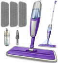 Spray Mop for Hardwood Floors Cleaning with 3 Washable Pads, Microfiber Wet Mops with Sprayer for Home Kitchen Tile Wood Vinyl Laminate,16.9 oz Refillable Bottle, Purple