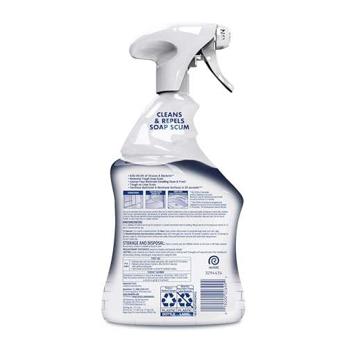 Lysol Power Foaming Bathroom Cleaner, Multipurpose Cleaner for Showers, Bathtubs, Sinks, Disinfectant Spray Kills 99.9% of Germs, Zero Bleach Cleaning Spray, 32 Oz.