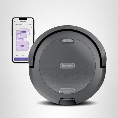 Shark Navigator Robot Vacuum with SmartPath Navigation and Self-Cleaning Brushroll, Powerful Suction, Pet Hair Pickup, Anti-Hair Wrap, for Carpets & Hard Floors, Steel Grey, RV2110