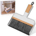 ThinkLearn Mini Dustpan and Brush Set, Bamboo Handle with Rubber Lip