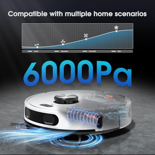Robot Vacuum and Mop Combo, Self-Emptying Robotic Vacuums Cleaner Smart Mapping, 2-3 Months Hands-Free Base Strong Suction & LiDAR Navigation, 220 Mins Long Runtime for Pet Hair, Hard Floor, Carpet