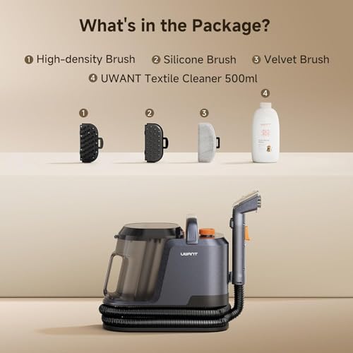 Uwant Carpet Cleaner Machine 18Kpa Powerful Suction, Portable Carpet Cleaner with Cleaning Tools&Self-cleaning Upholstery Cleaner for Cars,Sofa Set of 1