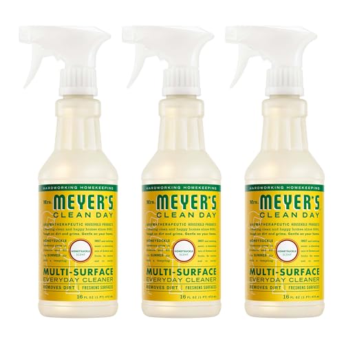 MRS. MEYER'S CLEAN DAY Multi-Surface Everyday Cleaner, Honeysuckle Scent, 16 Fl Oz Bottle - 3 Pack