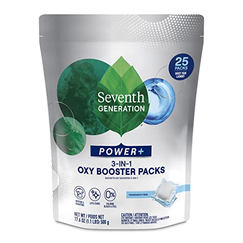 Seventh Generation Oxy Booster Stain Remover Packs Fragrance Free Power+ Stain Remover For Clothes 25 Count