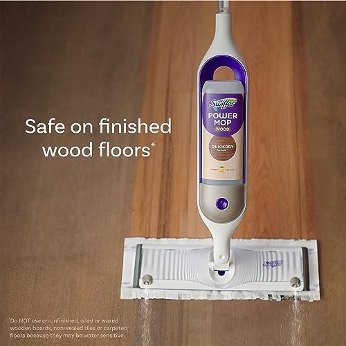 Swiffer Power Mop Wood Refill Solution, QuickDry Hardwood Floor Cleaner for Mopping Home, Bathroom, Kitchen, All Purpose Multi-Surface Solution for Floor Cleaning, Lemon Scent, 50.7 oz