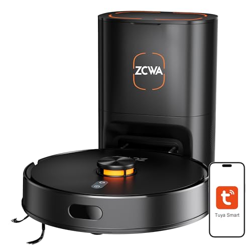 ZCWA Robot Vacuum and Mop Combo, 90 Day Self-Emptying, 10000Pa Suction, 3-in-1 Robotic Vacuum with dToF LiDAR Navigation, Anti-Tangle, 160 Min Runtime, Ideal for Hard Floor, Pet Hair & Carpet
