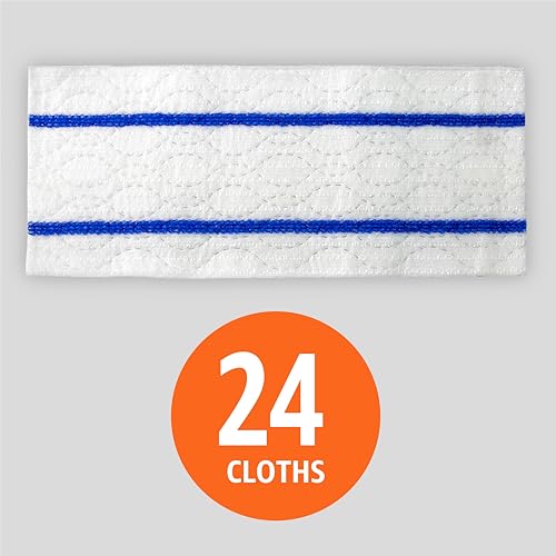 Amazon Basics Wet Mopping Cloth Refills, Multi-Surface Floor Cleaning, Fresh Scent, Low Streak, Disposable, 24 Count (Fits Swiffer Sweeper Mop Heads)