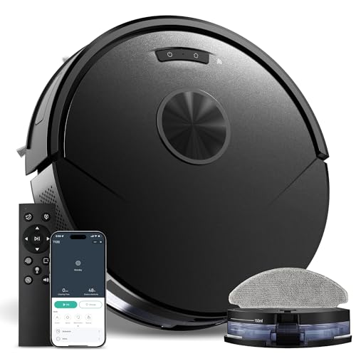 UMMUND Robot Vacuum and Mop Combo, 8000Pa Strong Suction 2 in 1 Vacuum Robot with Mopping, with Schedule, Wi-Fi/App/Remote, Self-Charging, Slim, Ideal for Hard Floor, Pet Hair, Low-Pile Carpet