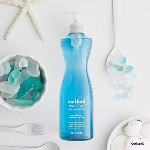 Method Dish Soap, Sea Minerals, Tough on Grease, 18 Fl Oz (Pack of 1)