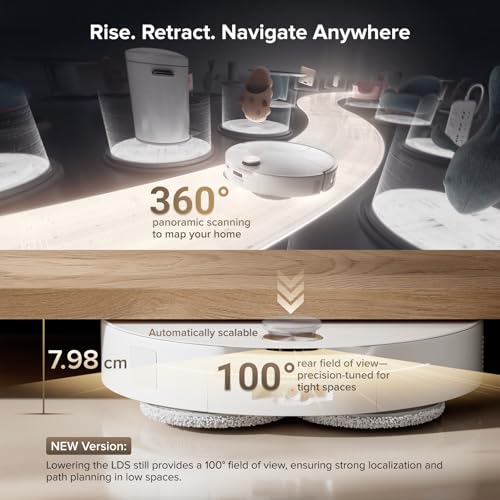 roborock Qrevo CurvX Robot Vacuum and Mop, 22,000Pa Suction, 3.14’’ Ultra Slim, Zero-Tangling Design, Reactive AI Obstacle Recognition, AdaptiLift Chassis, Auto Hot Water Mop Washing & Drying
