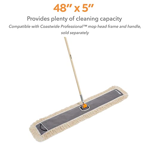 Coastwide Professional Cut-End Dust Mop Head, Cotton, 48" x 5", White