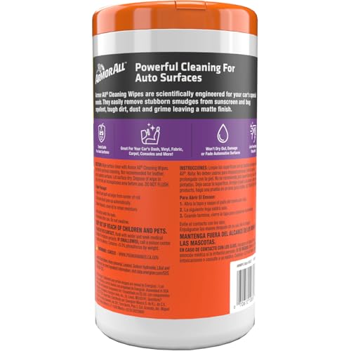 Armor All Car Cleaning Wipes , Wipes for Car Interior and Car Exterior, 50 Wipes Each