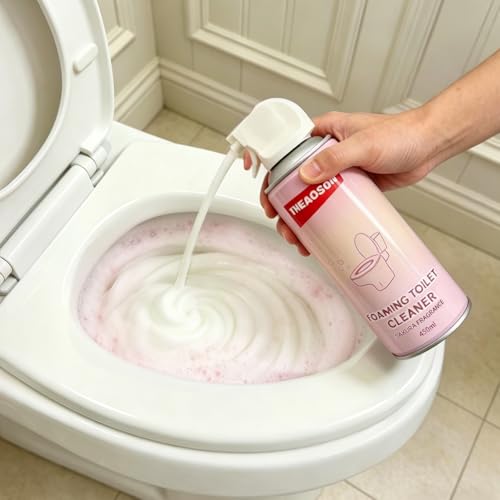 VIVIPOMEIO Foaming Toilet Cleaner Pump, Thick Clinging Foam for Easy Scrubbing, Pressurized Foam Spray for Toilet Bowl Stain & Odor Removal, Multi-Surface Bathroom Cleaner