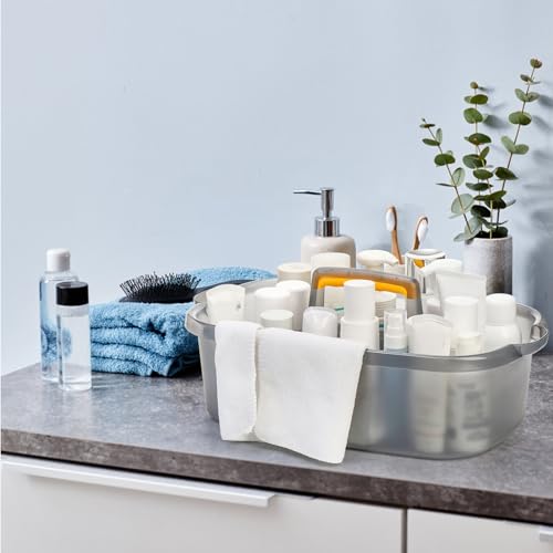 TOPZEA 2 Pack Cleaning Supplies Caddy, Plastic Large Cleaning Supply Storage Bucket with Handle, Portable Shower Tote Caddy Household Tools Organizer Baskets for Bathroom, Kitchen Under Sink