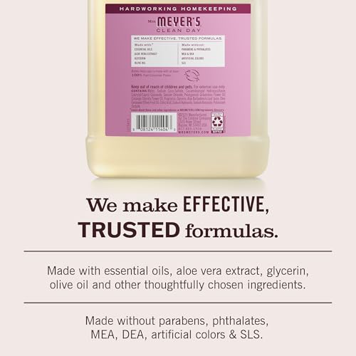 MRS. MEYER'S CLEAN DAY Liquid Hand Soap Refill, Cruelty Free and Biodegradable Hand Wash Made with Essential Oils, Peony Scent, 33 oz