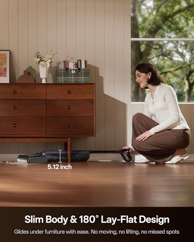 Ultenic Wet Dry Vacuum Cleaner, Vacuum Mop for Wet & Dry Messes, 180° Lay-Flat & Auto Self-Cleaning, 60Mins Runtime ＆ Edge-Cleaning, Anti-Tangle Roller for Hard Floor and Pet Hair, AC1 TriFlex