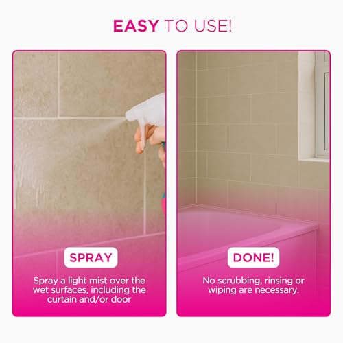 The Pink Stuff Miracle Daily Shower & Shine Spray – 30oz Bathroom Cleaner for Glass, Tile, Mirrors & Chrome – Prevents Soap Scum & Watermarks – No Rinse Spray & Leave Formula