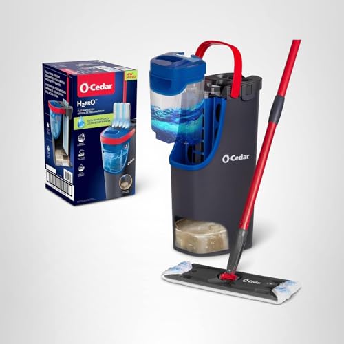O-Cedar H2prO Flat Mop System | Quick Everyday Cleaning | Dual-Tank Fresh Water System | Machine Washable Reusable Microfiber Mop Pad | Safe on Hardwood, Tile & Vinyl Floors