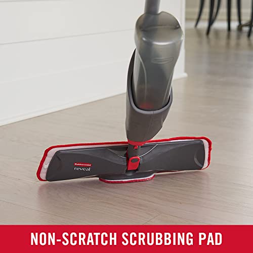 Rubbermaid Reveal Spray Mop Floor Cleaning Kit, 3 Reusable Microfiber Wet Pads, 1 Refillable Bottle, Cordless, Multi-Surface Mopping for All Home/Bathroom/Office Floors (Pack of 4)
