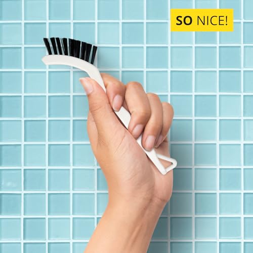 Supplymaid 6-Pack Grout Cleaner Brush Scrub Set - Stiff Bristle Scrubbing & Detail Cleaning Brushes for Household Use on Bathtub, Shower, Kitchen, Tile Floors, Sink, Grooves, Window Tracks, Drains