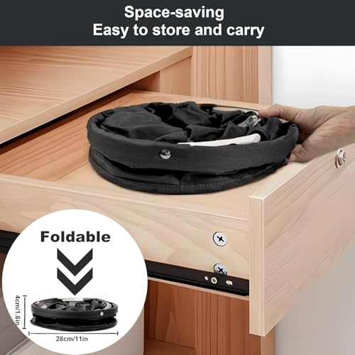 abcmilz 17L Cleaning Caddy with Handle, Cleaning Supplies Organizer, Foldable Storage Basket, Cleaning Supply Caddy, Portable Multi Cleaning Bucket Bag for Home, Garden (Black)