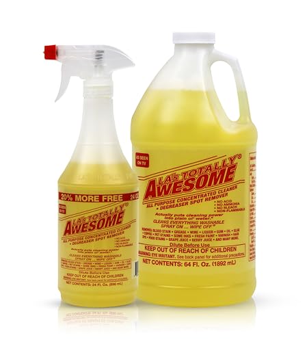 La's Totally Awesome All Purpose Cleaner Combo – 24 oz Spray + 64 oz Refill – Heavy Duty Degreaser & Multipurpose Cleaner for Home, Kitchen, Bathroom, Floors & More