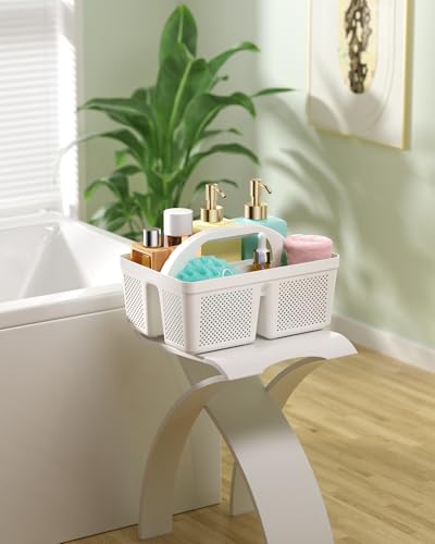 MLIKLU 4 Pack Portable Shower Caddy Basket with Handle, Plastic Cleaning Caddy Organizer for Bathroom, College Dorm, Kitchen & Laundry Room, Divided Storage Tote for Toiletries and Cleaning Supplie