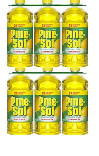 Pine-Sol Multi-Surface Cleaner, CloroxPro, 2x Concentrated Formula, All-Purpose Cleaner, Lemon Fresh, 60 Fluid Ounces Case of 6 Makes 360 Gallons Of Cleaning Solution