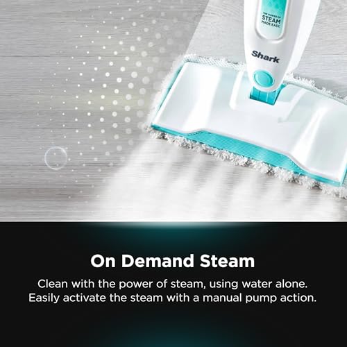 Shark Steam Mop Hard Floor Cleaner for Cleaning and Sanitizing with XL Removable Water Tank and 18-Foot Power Cord (S1000A),White