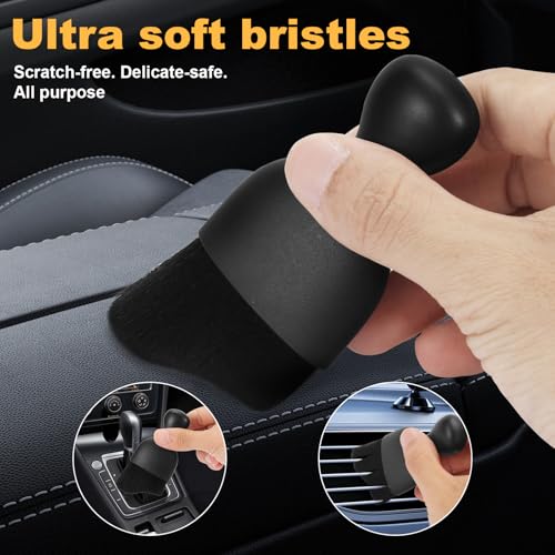 Poejeh 8-Piece Car Interior & Exterior Cleaning Kit - 160g Gel (128% More Than 70g), Boars Hair Brushes, Ultra-Soft Detail Brush, Microfiber Cloths, Duster | for Auto/Truck/SUV