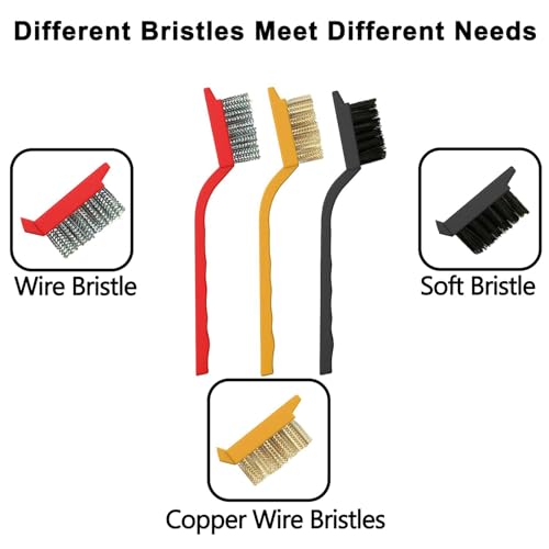 Crevice Cleaning Brush, Multi-Purpose Hard Bristle Brushes for Deep Cleaning Kitchen, Bathroom, Grout, Sink, Cup, Teapot, Bottle, Blender, Corners, Tight Spaces & More 12pcs