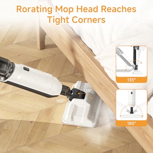 Steam Mop for Floor Cleaning, Multi-Purpose Steam Cleaner with Handheld Steamer & Accessories, Deep Cleaning Floor Steamer for Hardwood and Tile, Pet-Friendly Steam Mop for Home