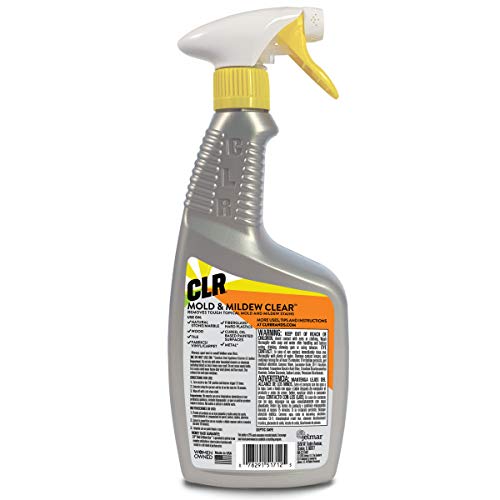 CLR Mold & Mildew Clear, Bleach-Free Stain Remover Spray | Works on Fabric, Wood, Fiberglass, Concrete, Brick, Painted Walls, Glass, and More | EPA Safer Choice (4 Pack, 32 Ounce)