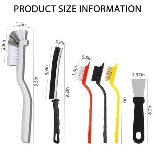 Crevice Cleaning Brush, Multi-Purpose Hard Bristle Brushes for Deep Cleaning Kitchen, Bathroom, Grout, Sink, Cup, Teapot, Bottle, Blender, Corners, Tight Spaces & More 12pcs