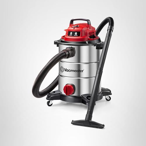 Vacmaster VOC812SF 1101 8-Gallon Premium Stainless Steel Wet/Dry Vacuum, Red Edition, 8 Gal