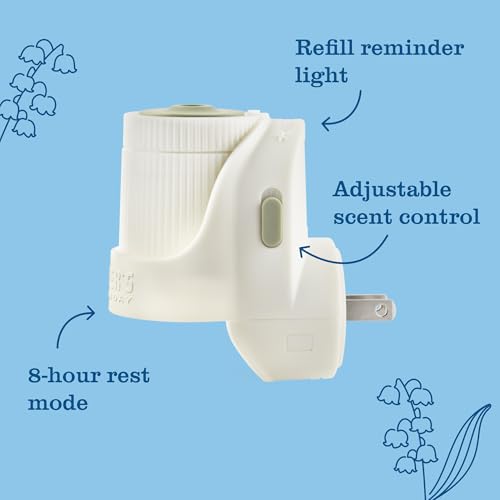 MRS. MEYER'S CLEAN DAY Premium Scented Oil Diffuser Kit, Rain Water, 1 warmer and .67 fl oz refill