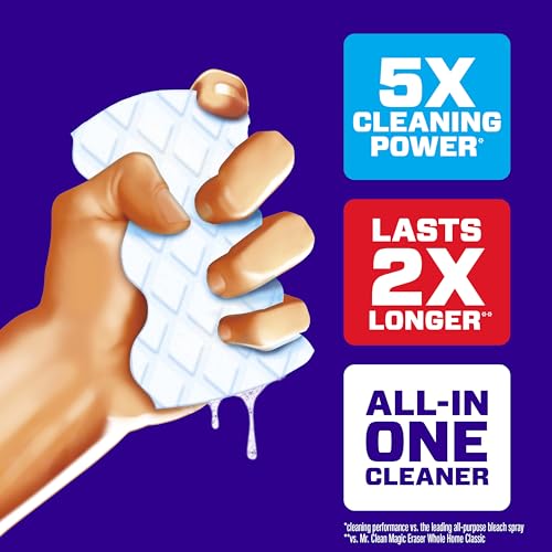 Mr. Clean Magic Eraser Sponge, All Purpose Cleaner, Cleaning Scrubber, Wall, Sneaker, Kitchen, Bathroom, Shower Cleaner, Cleaning Supplies, Melamine Sponge, Cleaning Pads, Extra Durable, 9ct