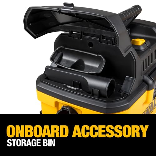 DEWALT DXV04T 4 Gallon Wet/Dry Shop Vacuum, 5 Peak HP Portable Corded Vac with Utility and Crevice Nozzles