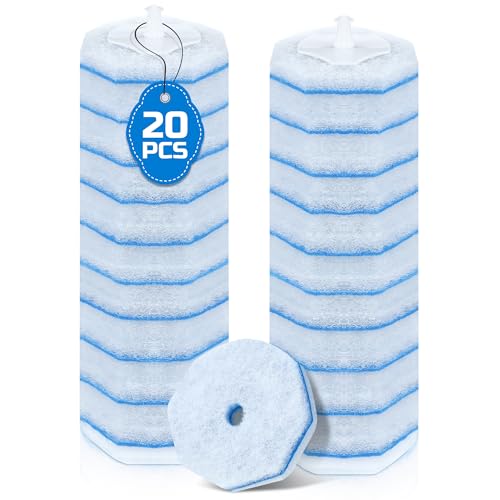 A JINDALAI Disposable Toilet Brush Heads, 20 PCS Toilet Wand Refills Compatible with Clorox Toilet Wand Handles, Fiber Scrub Replacement Pads