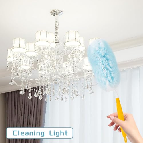40 Count Duster Refills for Swiffer Duster Handle,360° Heavy Duty Duster Refills, Disposable Microfiber Duster for Dusting Furniture, Blinds, Ceiling Fans, Walls, (40 Count Refills& 2 Handle)