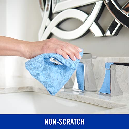 Quickie Microfiber Cleaning Cloth 14 x 14 Inches Blue Pack of 24 Washable and Reusable Ideal for Multi-Surface Indoor/Outdoor Dusting and Polishing