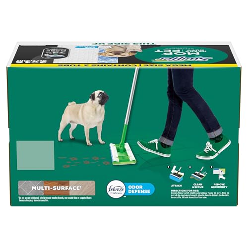 Swiffer Heavy Duty Mop Wet Multi-Surface Cloth Refills for Floor Mopping and Cleaning, Pet with Febreze Odor Defense, 32 count