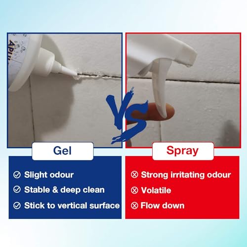 APULITO Household Cleaner Gel for Bathroom Shower Kitchen Tile Grout, Sinks Countertops 10 Fl Oz (Pack of 1)