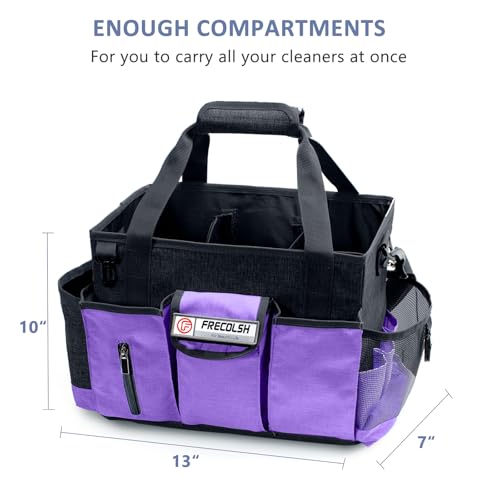 FRECOLSH Cleaning Caddy for Cleaning Suppliers Organizer with Pockets for House Cleaning Essentials, Cleaning Organizer, Wearable Cleaing Bag Tote, Storage Caddy for Housekeeping